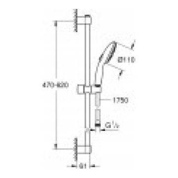 Grohe Tempesta 110 dušas komplekts ar stieni. 2 sp
