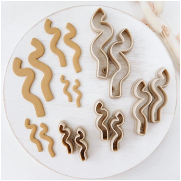 Polymer Clay Cutter Set, Wavy Abstract Earrings Sh