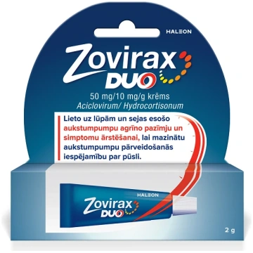 Zovirax Duo 50 mg/10 mg/g pret aukstumpumpām, 2 g