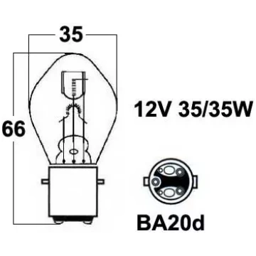 Spuldze BA20D 12V 35/35W