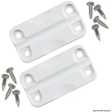 Spare pair plastic white hinges f.IGLOO ice makers