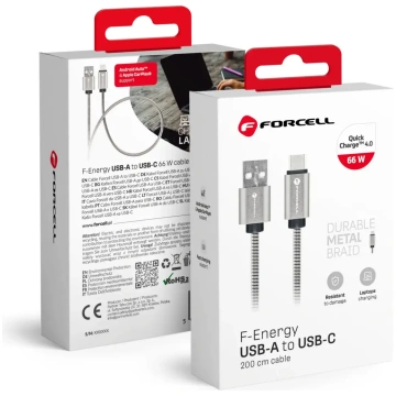 Cable USB A to USB C Forcell F-Energy QC4.0 3A 66W