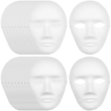 30 baltu papīra masku komplekts, DIY gleznošanas m