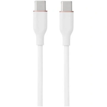 Silicone Cable USB Type-C - Type-C, 100W, (white, 