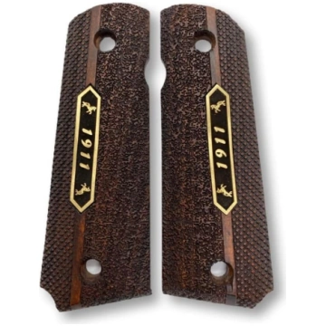 1911 Premium koka rokturi, zelta un melna metāla l