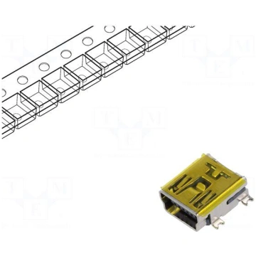 Connector: USB B mini | socket | SMT | PIN: 5 | ho