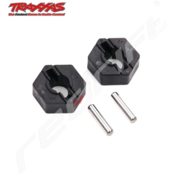 Traxxas: Wheel hubs, hex 14mm (2)/ axle pins (2.5x