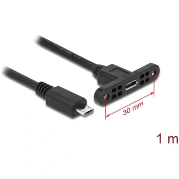 Delock Cable USB 2.0 Micro-B female panel-mount > 