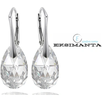 SUDRABA AUSKARI AR SWAROVSKI KRISTĀLIEM Eksimanta.