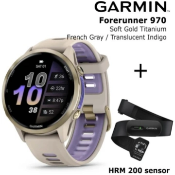GARMIN Forerunner 970, Soft Gold Titanium, French 
