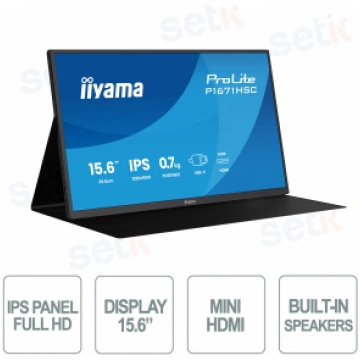 iiyama ProLite P1671HSC-B1 Portable Monitor - 15.6