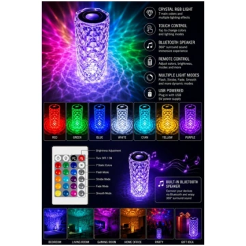 iLike Crystal Touch RGB LED Lamp with Bluetooth Sp
