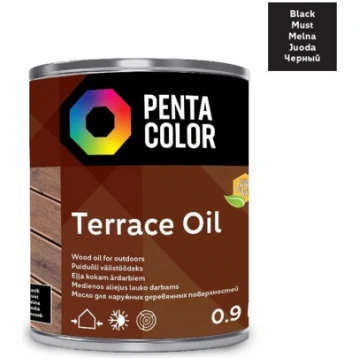 Eļļa terasēm Pentacolor Terrace Oil, melna krās., 