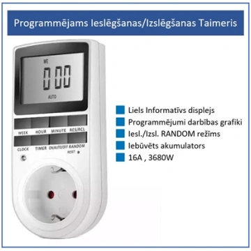 Programmējams Ieslēgšanas / Izslēgšanas Taimeris K