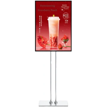 Verstellbarer Poster-Bodenständer, LED-Slim-Snap-A