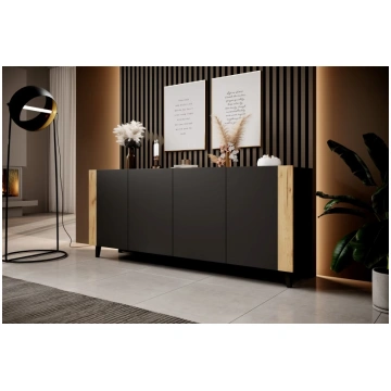 Kumode FARO melna / amatnieku ozols 200cm