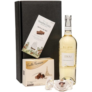 Geschenkset Weißwein aus Italien mit Schokoladentr