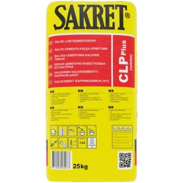 AKCIJA!Cementa-kaļķa apmetums SAKRET CLP PLUS pelē