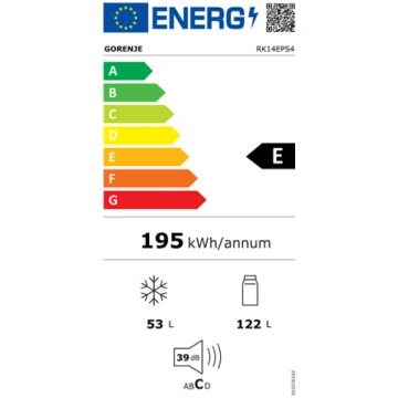 Gorenje Refrigerator | RK14EPS4 | Energy efficienc