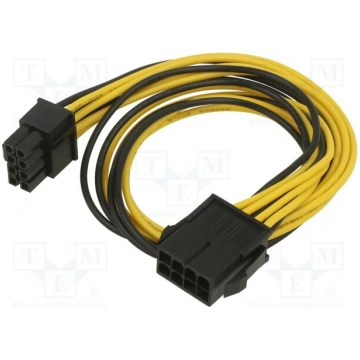 AK-CA-82 Cable: mains; PCIe 8pin male,PCIe 8pin fe