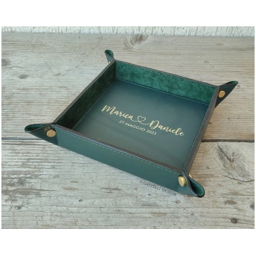 Charming Personalizable Green Leather Pocket Empti