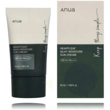 Anua Heartleaf Silky Moisture Saules aizsargkrēms 