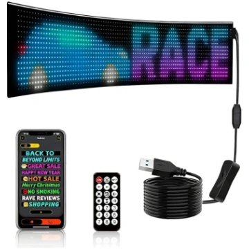 Elastīga LED tablo 19,2 × 89,8 cm, programmējama U