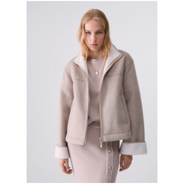 Boxy synthetic shearling coat LIUJO