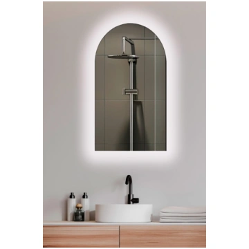 MIRR MASTERJERO WITH LIGHT LED SEMI-OVAL 301210000