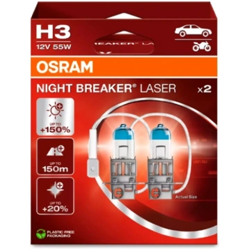 Halogēna spuldzes H3, 55W, 12V, 1450Lm, NIGHT BREA