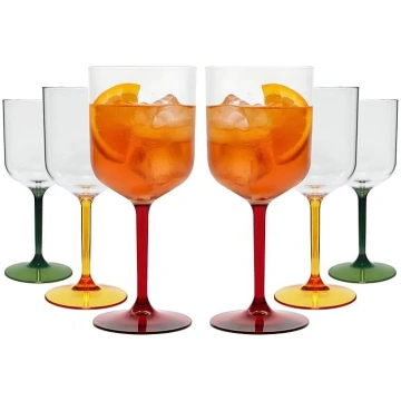 Aperol Spray glāzes, plastmasas, krāsainas, 6 gab.