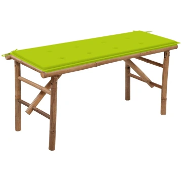 Saliekams dārza sols ar matraci, 118 cm, bambuss