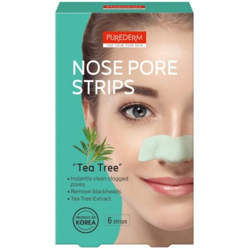 PUREDERM Nose Pore Tea Tree Strips 6pcs