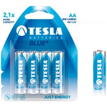 Tesla Baterijas AA BLUE+ ( R06 / BLISTER FOIL 4 ga