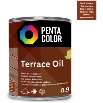 Eļļa terasēm Pentacolor Terrace Oil, tumši brūna k