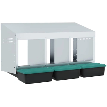 Chicken Nesting Box 3 Compartment Wall Mounted Des