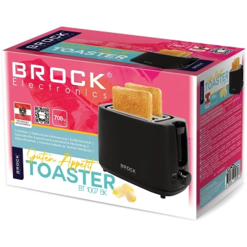 Tosteris Brock BT 1007 BK, melna krās