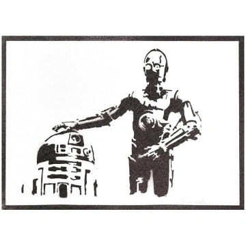 moreno-mata Real Handmade Graffiti C3PO un R2D2 Fi