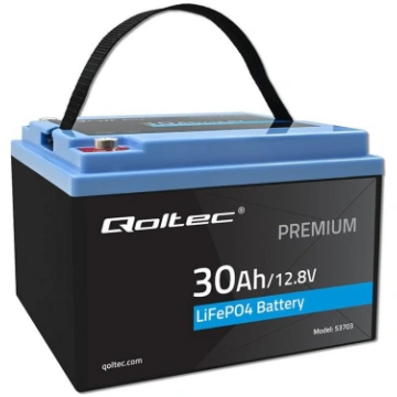 Battery LiFePO4 12.8V 30Ah 384Wh w/ BMS QOLTEC 537