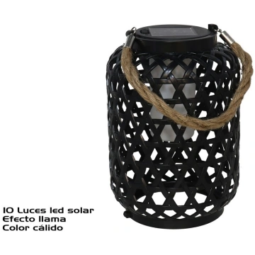 Laterna ar saules bateriju 10 LED melna 15.00 x 15