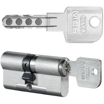 Evva MCS double cylinder-Matt nickel-36x56