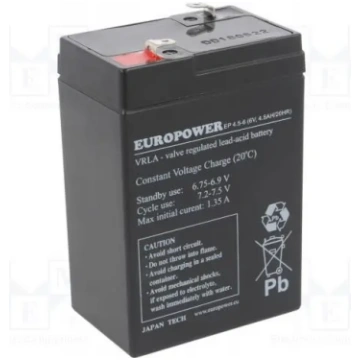 BATTERY 6V 4.5AH VRLA/EP4.5-6 EUROPOWER EMU