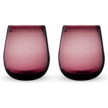 Rosado Recycled Stemless Wine Glass Set by Twine L