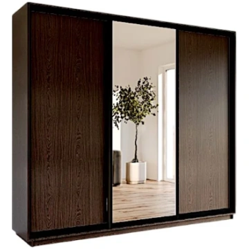 Skapis ar 3 bīdāmām durvīm un spoguli 210/240/60 c