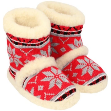 Merino vilnas čības unisex, sarkanas Nav norādīts