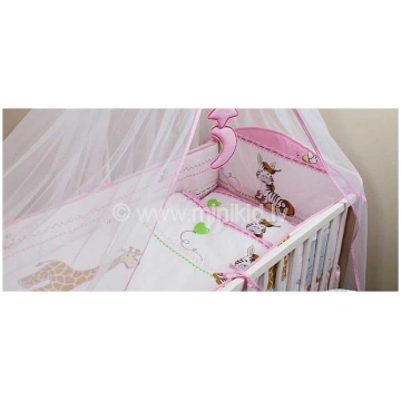ANKRAS Zebra Apmalīte bērnu gultiņai 180 cm - pink