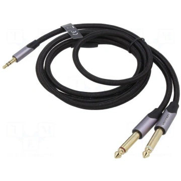 Cable | Jack 3.5mm 3pin plug,Jack 6,3mm plug x2 | 