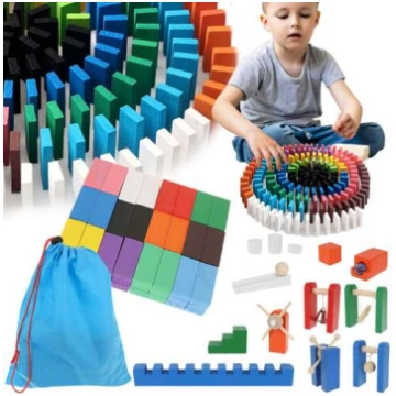 Kruzzel 00022914 koka domino komplekts ar bumbiņu 