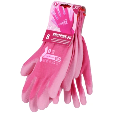 Cimdi poliestera ar lateksa pārklājumu RHOTPINK-PU