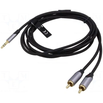 Cable | Jack 3.5mm 3pin plug,RCA plug x2 | 2m | bl